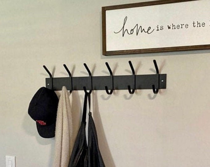 Wall Mounted Coat Rack With Hooks 3" wide with 1/2" wide hooks - Bestseller