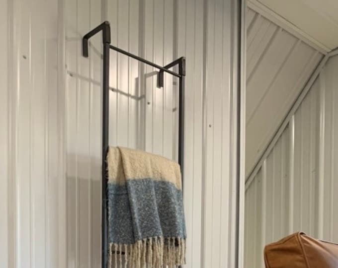 Wall-Mounted Ladder, Floor Standing Blanket Ladder, Iron Ladder, Home Furniture, Industrial Ladder, Farmhouse Decor, Home Decor, Storage