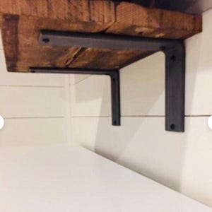 2&quot; Wide Heavy Duty L Shelf Bracket | 1/4&quot; Steel Wall Bracket | Minimalist Farmhouse Shelf Support | Handmade in USA