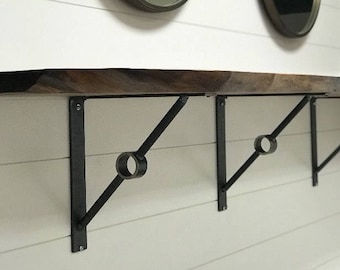 Shelf Bracket for Reclaimed Wood, Industrial Supports for Wood Shelves, Heavy Duty Shelf Brackets, Modern Shelf Bracket, Made in USA