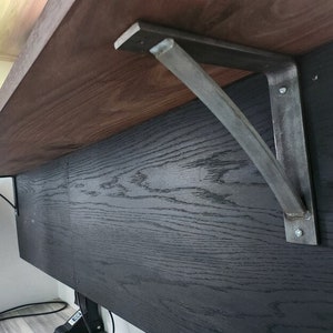 Industrial Shelf Bracket - 1 1/2&quot; Wide with 1&quot; Curved Support Bar | Sold Individually | Industrial Shelving - Rustic & Sturdy Design
