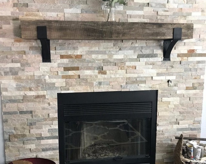 Rustic Mantel Bracket – Heavy Duty Industrial Shelf Support Sold Individually Handmade Black or Raw Steel Mantle Bracket | FREE US Shipping