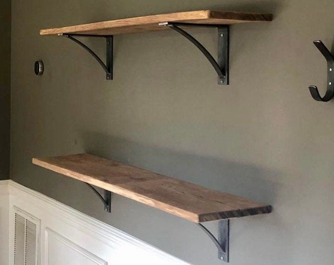 Rustic shelf bracket 2" wide with 1" curved support bar - SOLD INDIVIDUALLY