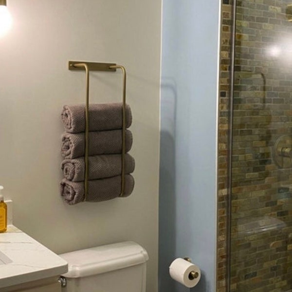 Bathroom Wall Towel Holder, Wall Storage, Bathroom Decor, Towel Storage, Towel Rack, Wall Mounted Storage Holder, Bathroom Towel
