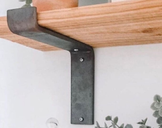 Minimalist "Z" Wall Mount Shelf Bracket with 1" Lip - Perfect for Rustic and Farmhouse Decor - Custom Sizes Available - Made to Order in USA