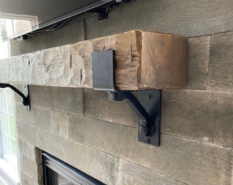 Heavy Duty Rustic Mantel Supports by Industrial Farm Co