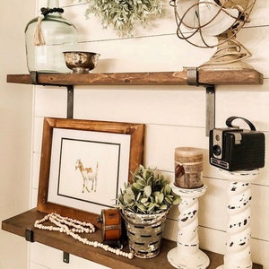 Z Bracket Shelf Support – 1&quot; Wide Heavy Duty Metal Shelf Bracket – Modern Farmhouse Wall Shelving – Handmade Steel Bracket USA