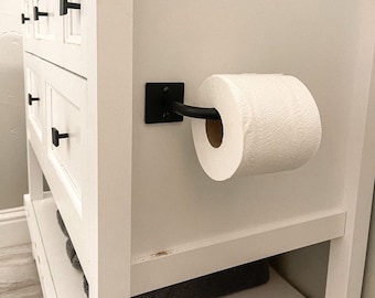 The Mitz Toilet Paper Holder – Minimalist Steel Bathroom Hardware, Modern Wall Mount TP Holder, Farmhouse Bath Decor, Handmade USA