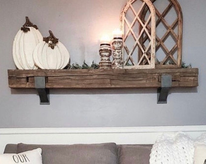 The Kudlick Farmhouse 4" Shelf Mantel Brackets with 3" curved support bar - Sold individually