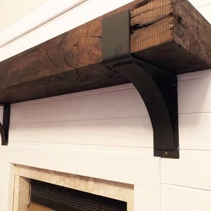 Heavy Duty Fireplace Mantel Bracket – Rustic Shelf Support, Farmhouse Mantel Corbel, Industrial Metal Mantel Bracket, Handmade USA Steel