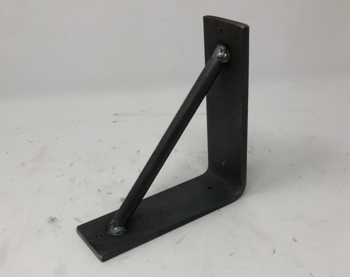 Handcrafted Heavy Duty Black Steel L Shelf Bracket - IndustrialFarmCo