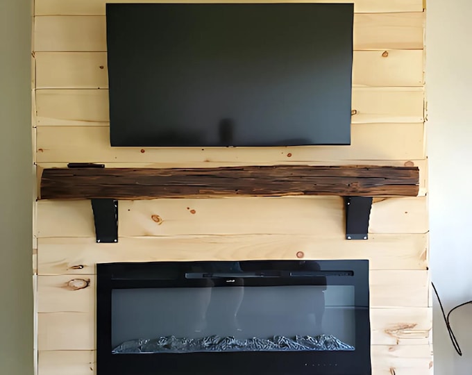 4 Inch Wide Rustic Mantel Bracket, SOLD INDIVIDUALLY Steel Mantle Bracket, Custom Bracket for Mantel, Metal Mantel Support With Powder Coat