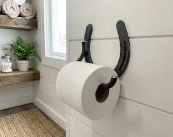 Horseshoe Toilet Paper Holder – Equestrian Bathroom Decor, Western Bath Hardware, Farmhouse TP Holder, Horse Barn Decor, Handmade USA