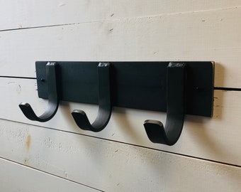 Industrial Farmhouse Steel Coat Rack - Handcrafted, Made to Order | Wall Hooks Set | Foyer, Mudroom, Door, Pool House | Free US Shipping