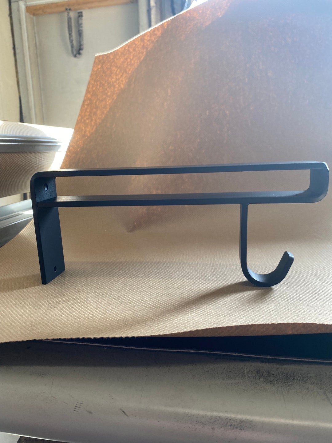 Large Strap Shelf Bracket Classic Brass Design for Modern Shelving Made