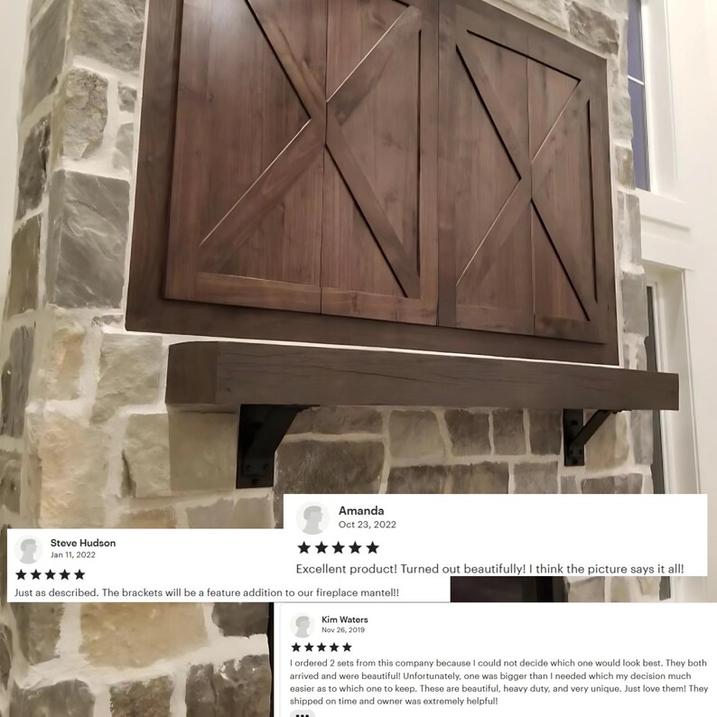 Raw Steel Farmhouse Mantel Bracket – 4" Wide Heavy Duty Shelf Support with Rivets, Industrial Fireplace Bracket, Rustic Metal Wall Bracket image 9
