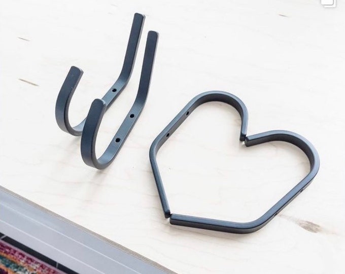 Handmade Steel Wall Hook, Black Rustic Coat Hook