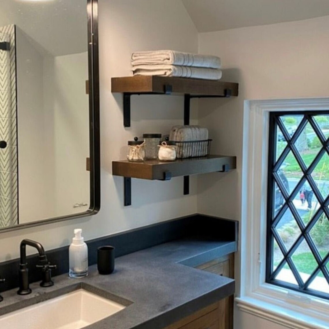 Bathroom Shelf Bracket Bathroom Storage Shelves Bathroom Etsy