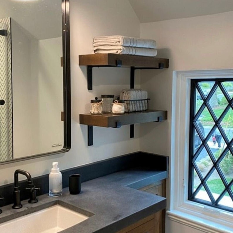 Bathroom Shelf Bracket Bathroom Storage Shelves Bathroom Etsy