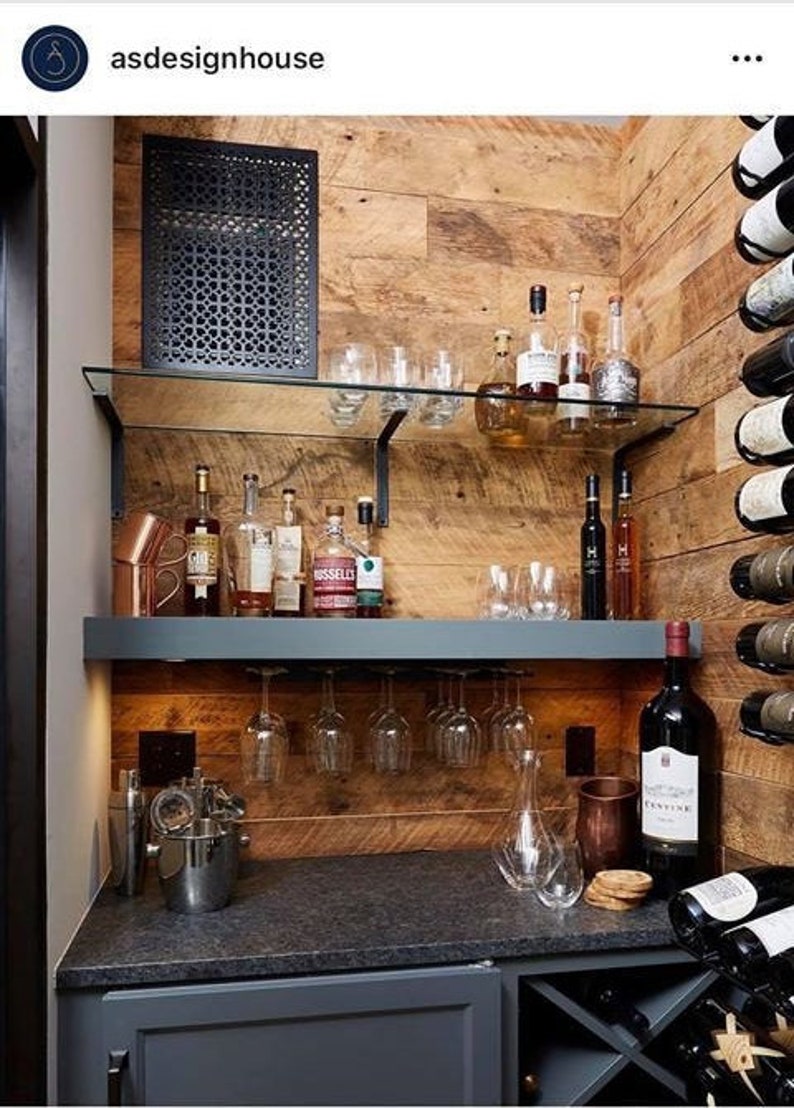 Modern home bar set up with wine glass holder