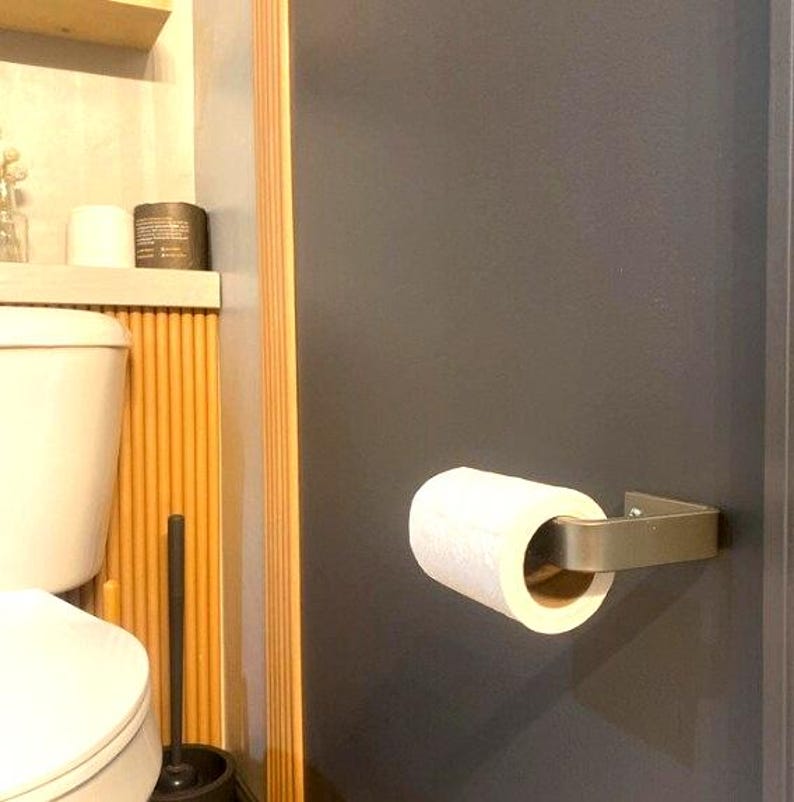 The Manlius Toilet Paper Holder – Minimalist Steel Bathroom Hardware, Modern Wall Mount TP Holder, Sleek Bath Decor, Handmade USA image 2