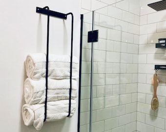 Bathroom Towel Holder, Wall Storage, Bathroom Decor, Towel Storage, Towel Rack, Wall Mounted Storage Holder, Bathroom Towel