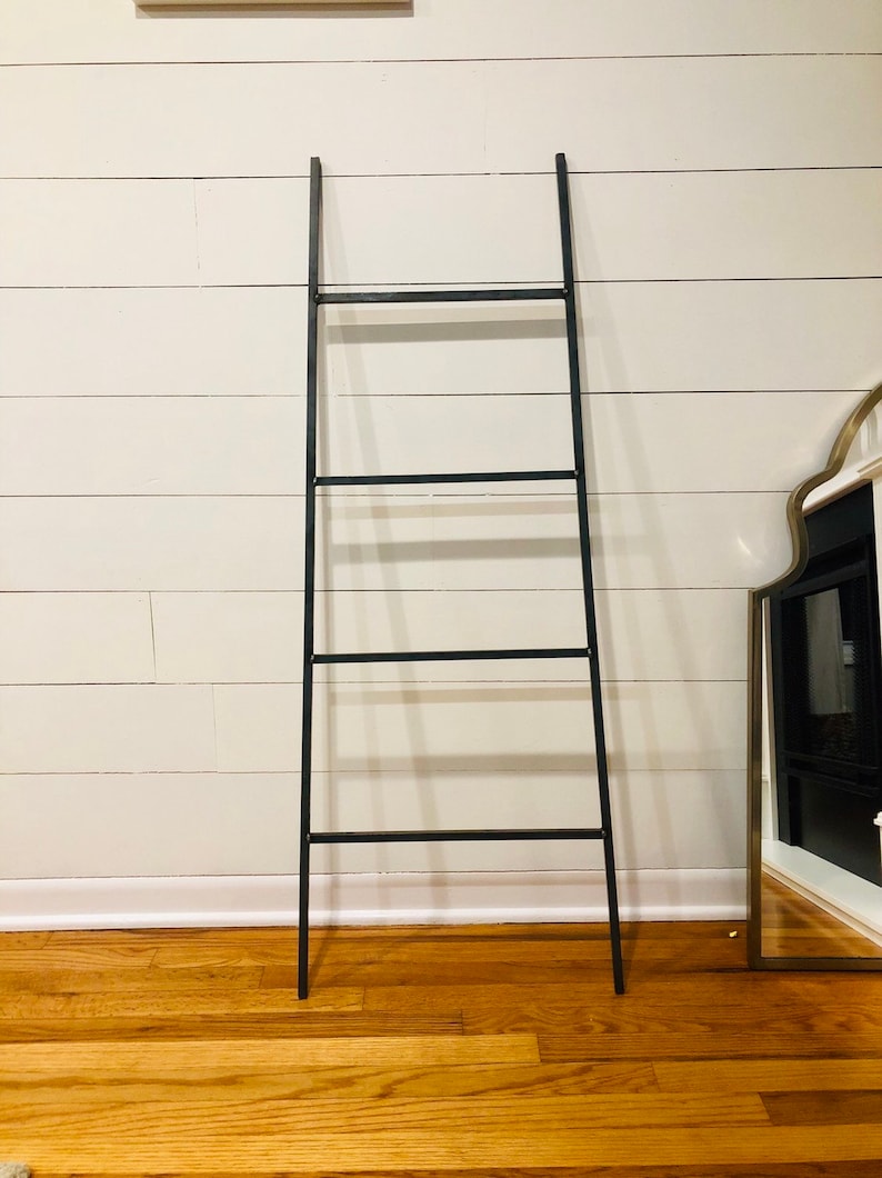 Tapered Blanket Ladder Home Decor Industrial Ladder Metal Etsy