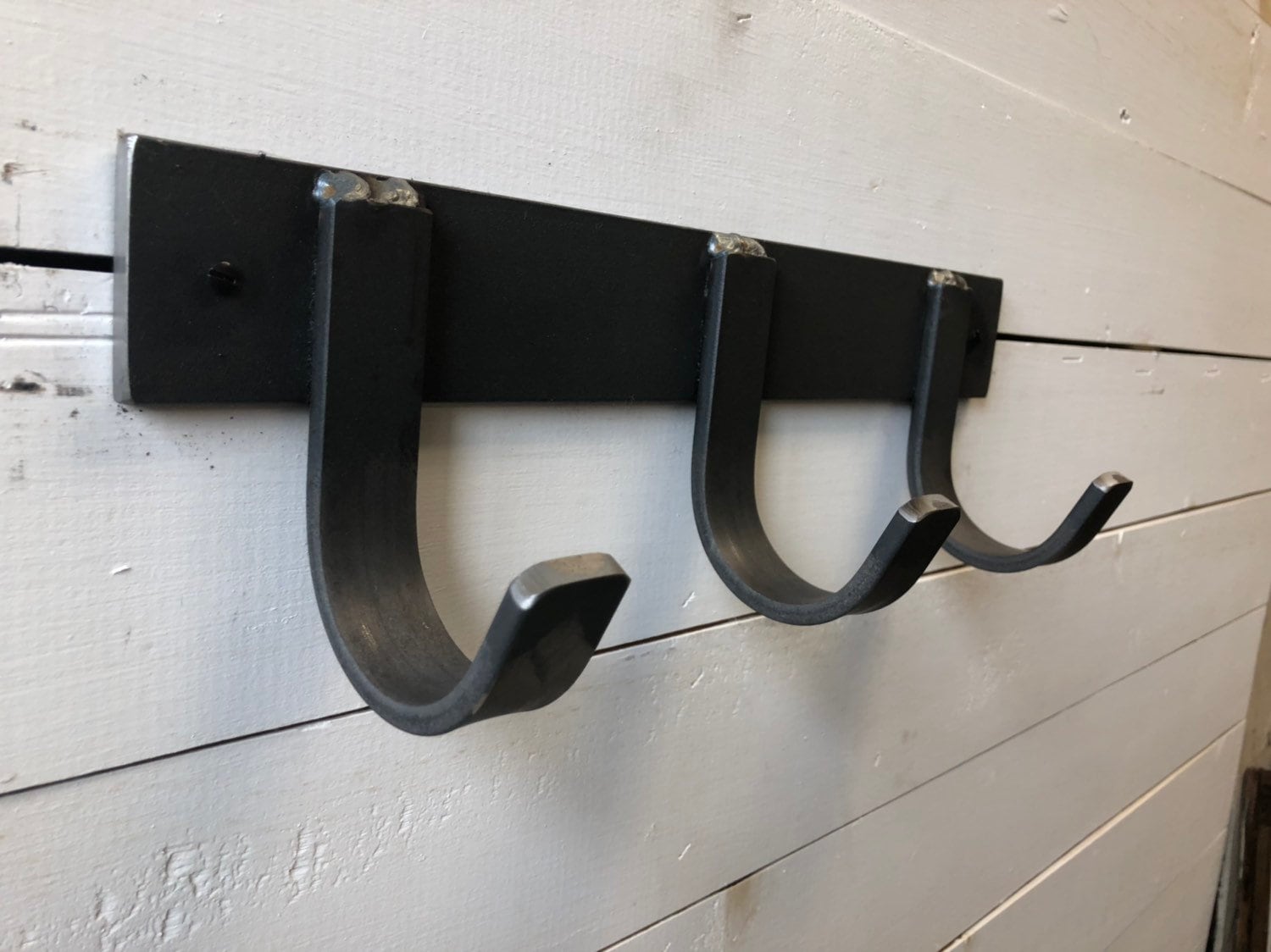 Metal Wall Hook Rack Black, Wall Hook Rack Black Farmhouse, Wall Mounted  Hooks, Wall Mounted Coat Rack Farmhouse, Wall Hooks Made in USA 