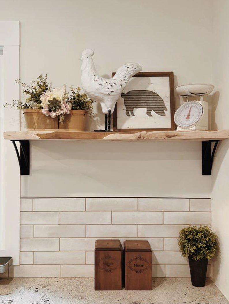 The Niagara Arched Shelf Bracket – Round Bar Supports, Decorative Steel, Modern Farmhouse Kitchen Shelving, Handmade USA zdjęcie 1