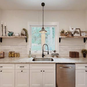 The Niagara Arched Shelf Bracket – Round Bar Supports, Decorative Steel, Modern Farmhouse Kitchen Shelving, Handmade USA zdjęcie 2