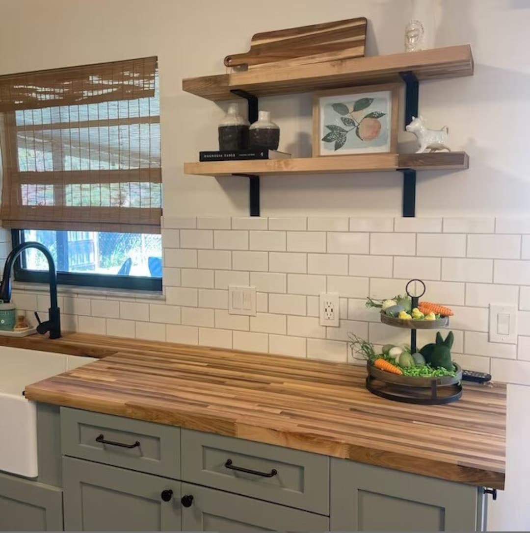 Heavy Duty 1.5 Inch Wide L Bracket, Best for Open Shelving, Glass