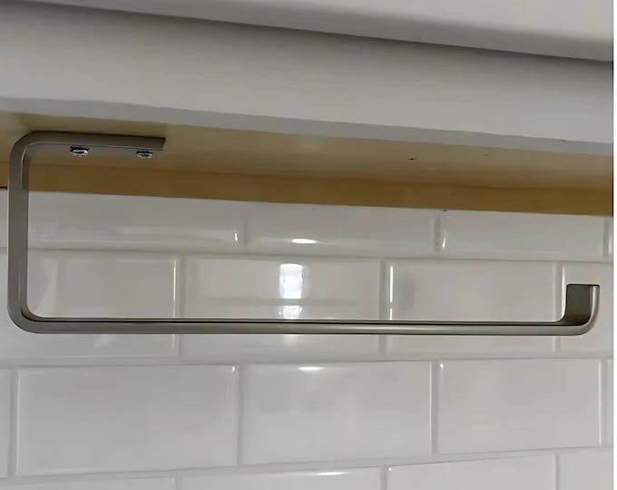 Modern Paper Towel Holder - Under Cabinet or Wall Mounted, Available in Black, Gold, Silver, Copper Finish