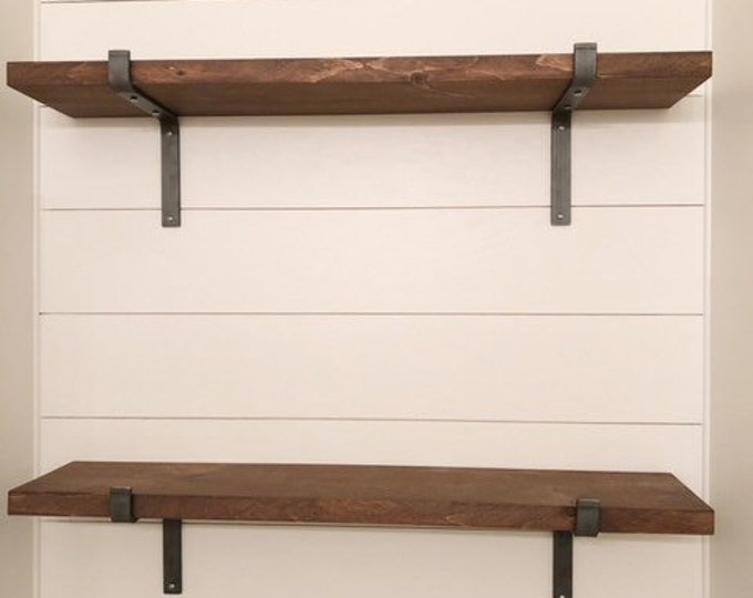 Handmade 1" Wide 'Z' Shelf Bracket with 1" Front Lip and 6" Wall Mount Leg - Proudly Made in the USA