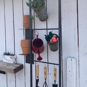 outdoor potting shed organization ladder