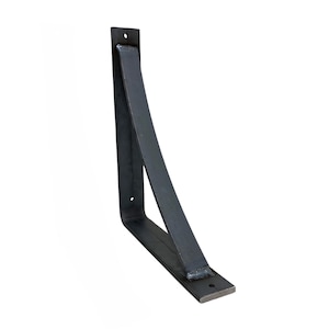 1 1/2&quot; wide bracket with 1&quot; curved support bar - Industrial Shelf Bracket, Wall Shelf Rack, Industrial Shelving, Hand Made to order in USA