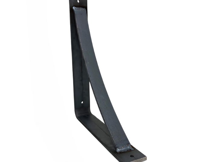 1 1/2" wide bracket with 1" curved support bar - Industrial Shelf Bracket, Wall Shelf Rack, Industrial Shelving, Hand Made to order in USA