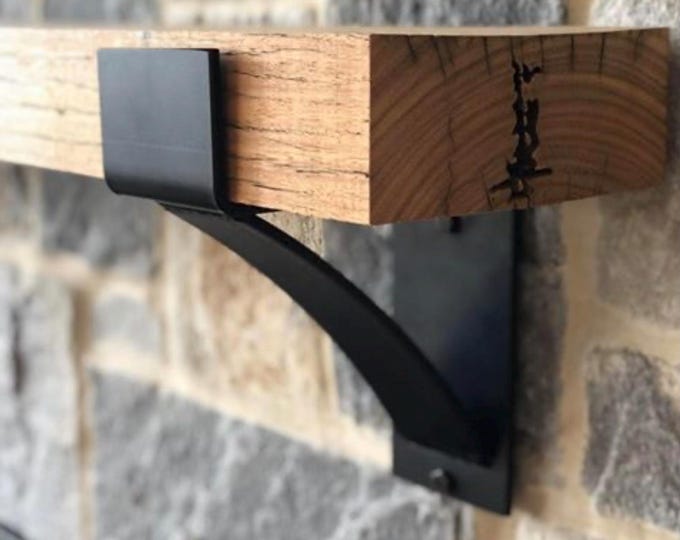 Fireplace Mantel Bracket • Farmhouse Shelf Support • Heavy Duty Steel Corbel • Rustic Industrial Metal Brackets by Industrial Farm Co