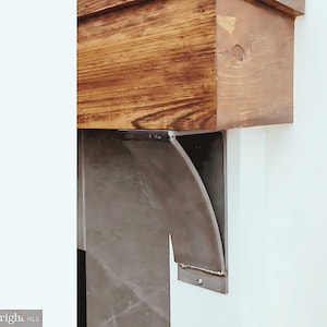 Industrial Mantle Bracket – 4&quot; Wide Heavy Duty Shelf Support with Curved Bar, Metal Corbel, Raw or Powder Coated Finish