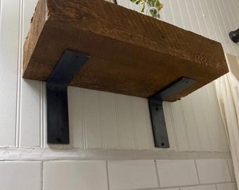 The Lucas 2" Raw Steel Shelf Support – Heavy Duty, Powder Coat Options, Handmade USA