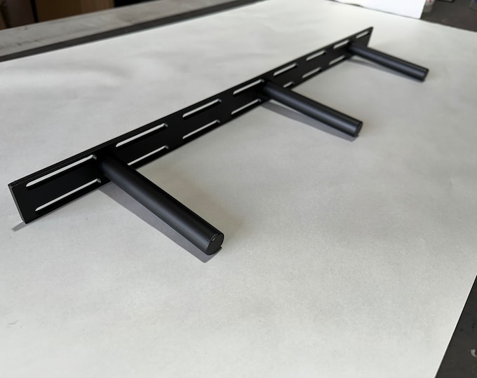1 1/2" Powder Coated Black Back Plate - Heavy Duty Floating Shelf Bracket - Ideal for Shelves 2-3 Inches Thick