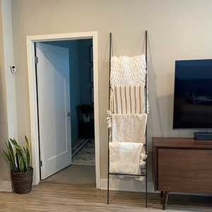 Blanket Ladder, Metal Blanket Ladder, Iron Blanket Ladder, Modern Blanket Ladder, Tall Blanket Ladder, Ladder 7 Foot, Blanket Ladder 6ft