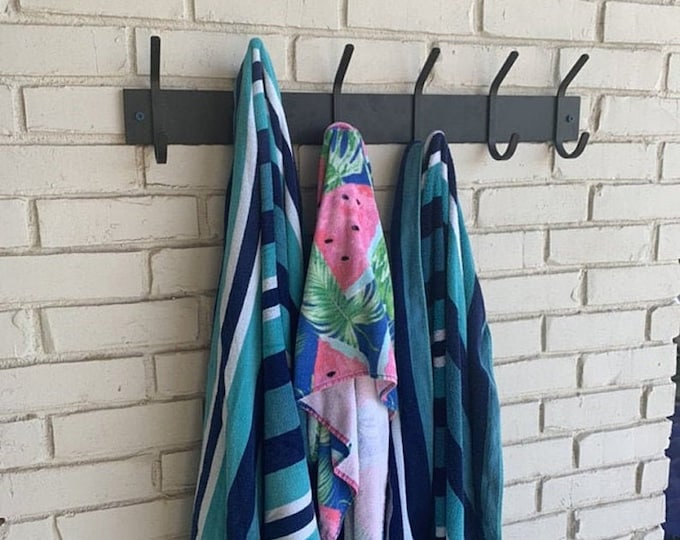 Outdoor Towel Hooks for Pool & Beach, Heavy Duty Pool Towel Rack, Outdoor Towel Holder, Beach Towel Hooks, Made in the USA