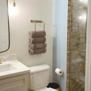 Bathroom Wall Towel Holder, Wall Storage, Bathroom Decor, Towel Storage, Towel Rack, Wall Mounted Storage Holder, Bathroom Towel