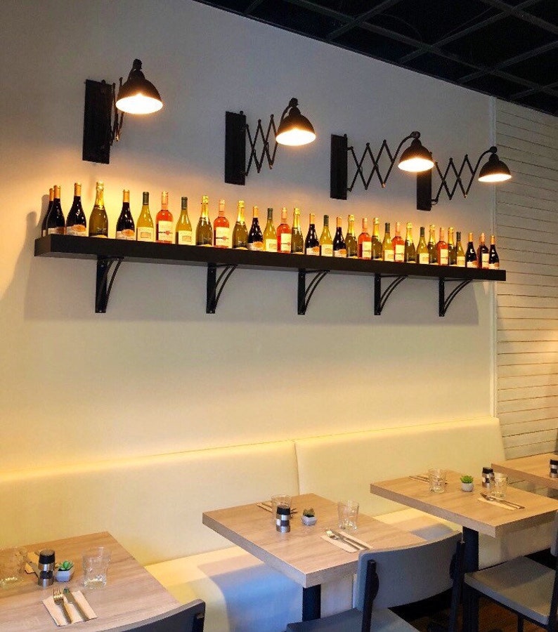 Restruant liquor shelf supports