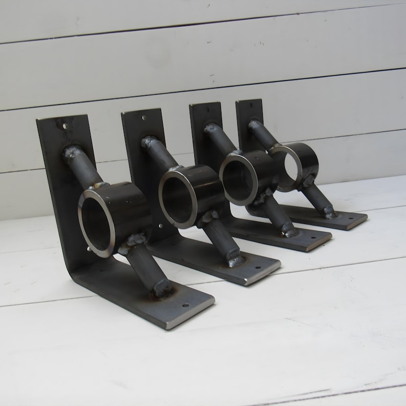 Soporte de estante metálico de estilo industrial con anillo circular para montaje en pared, herrajes rústicos para baño y decoración de estantes de cocina imagen 2