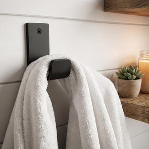 The Western Ridge J Hook – Heavy Duty Steel Wall Hook, Farmhouse Coat Hook, Rustic Towel Hook, Handmade USA