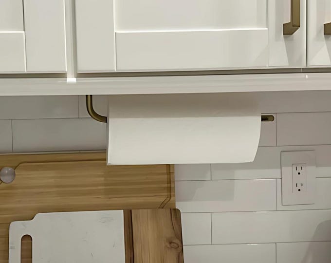 Handmade Steel Under-Cabinet Paper Towel Holder – Wall-Mounted Kitchen Fixture
