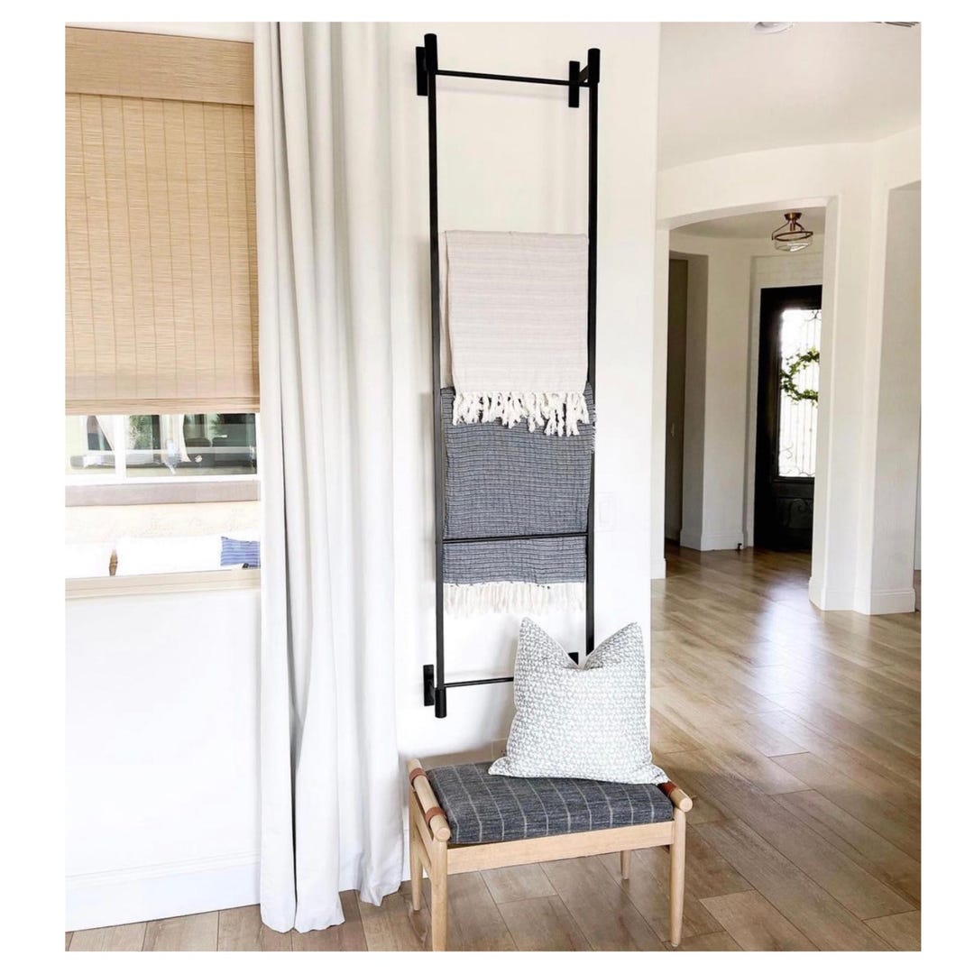 Blanket Ladder, Wall Mounted Blanket Ladder, Modern Farmhouse