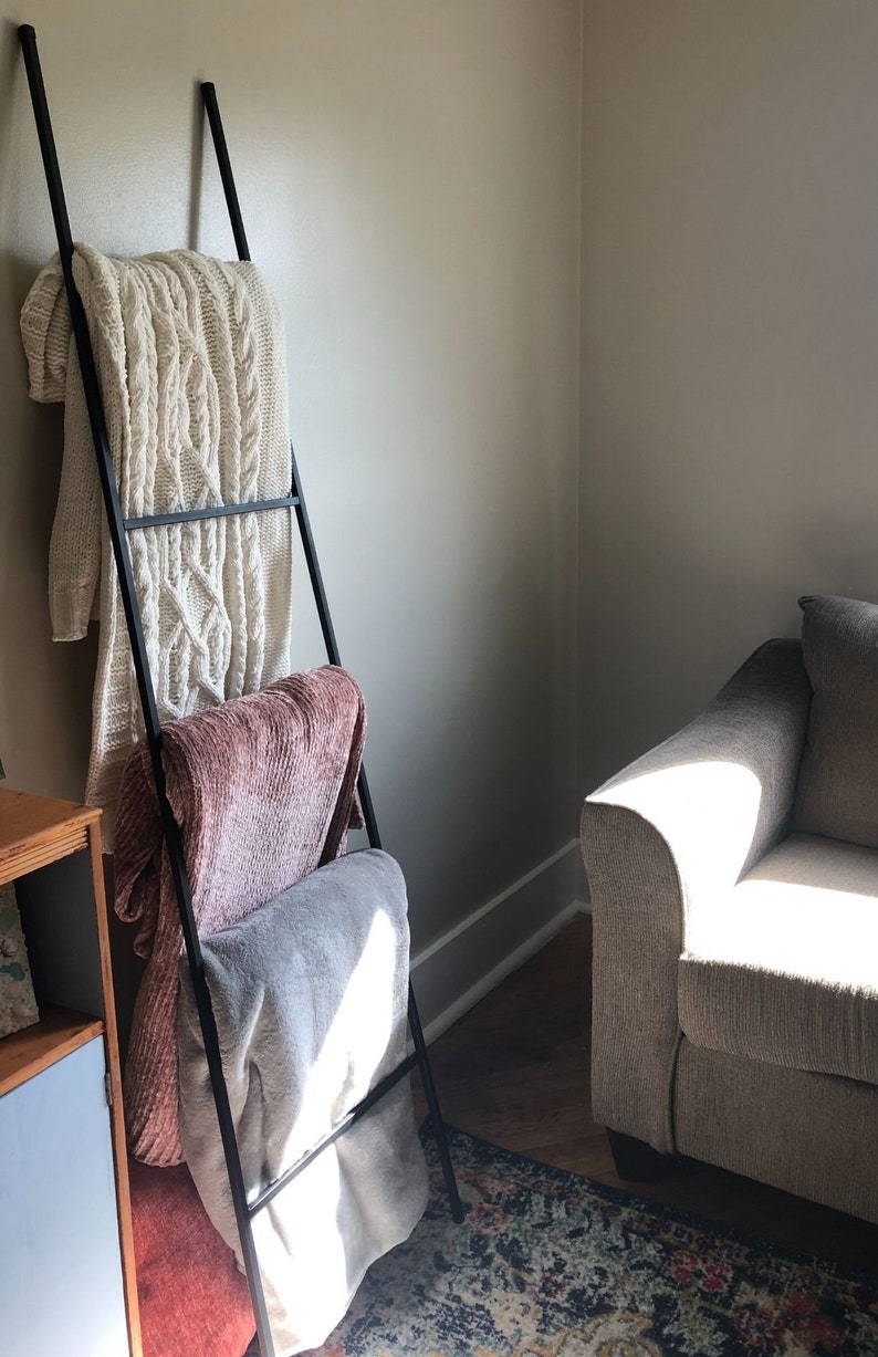 Metal Blanket Ladder Black Metal Blanket Ladder Metal Etsy