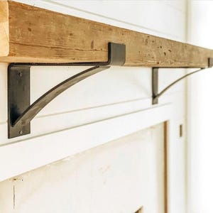Farmhouse Mantel Bracket – The Kudlick Heavy Duty Fireplace Shelf Support, Rustic Steel Corbel, Industrial Metal, Handmade USA image 3